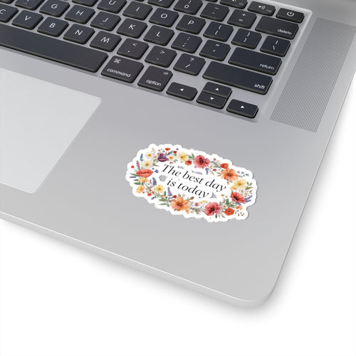 Floral 'The Best Day Is Today' Inspirational Sticker