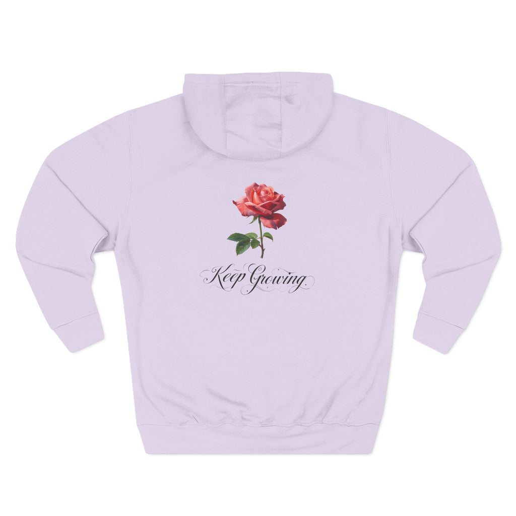 Rose 'Keep Growing' Hoodie — Floral Inspirational Sweatshirt